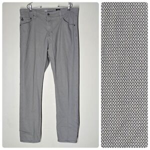 AG Adriano Goldschmied Everett Slim Straight Pants  Mens 38x34 Herringbone Gray